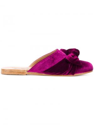 Мюли Pasoumi с бантом Ancient Greek Sandals. Цвет: розовый и фиолетовый
