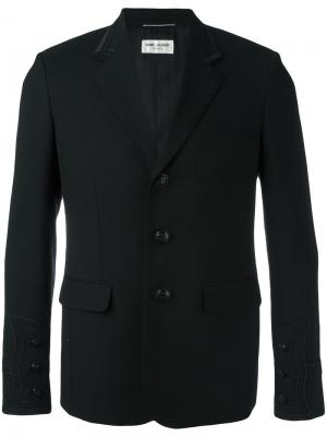 Пиджак с вышивкой Saint Laurent. Цвет: чёрный