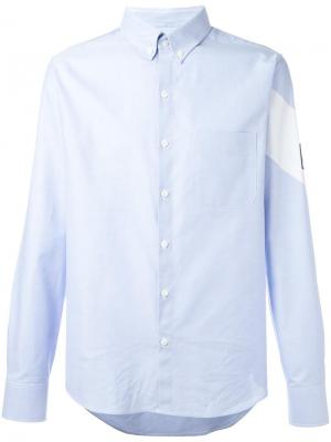 Рубашка с контрастными полосками Moncler Gamme Bleu. Цвет: синий