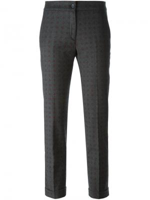 Укороченные брюки с мелким узором Etro. Цвет: серый
