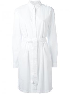 Платье-рубашка с поясом Kenzo. Цвет: белый