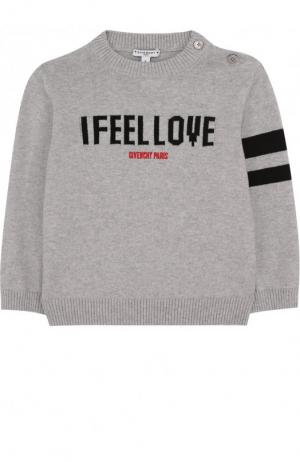 Пуловер из смеси хлопка и кашемира с логотипом бренда Givenchy. Цвет: серый