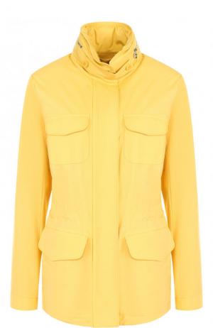 Приталенная куртка с карманами и воротником-стойкой Loro Piana. Цвет: желтый