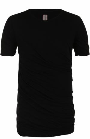 Удлиненная хлопковая футболка Rick Owens. Цвет: черный