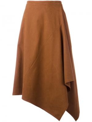 Асимметричная юбка-миди Stella McCartney. Цвет: коричневый
