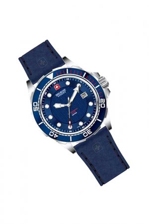 Часы и браслет для часов SWISS MILITARY HANOWA. Цвет: синий