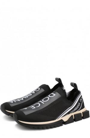 Текстильные кроссовки Sorrento с принтом Dolce & Gabbana. Цвет: черный
