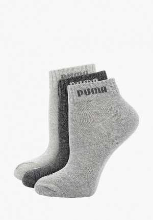 Носки 3 пары PUMA. Цвет: серый