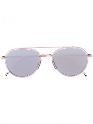 Солнцезащитные очки-авиатор Thom Browne Eyewear. Цвет: металлический