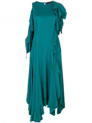 Асимметричное платье Erika Cavallini. Цвет: зелёный