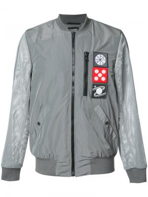 Куртка-бомбер с прозрачными рукавами Christopher Raeburn. Цвет: серый