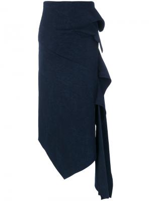 Асимметричная юбка Damir Doma. Цвет: синий