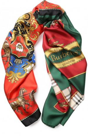 Шелковый шарф с принтом Burberry. Цвет: красный