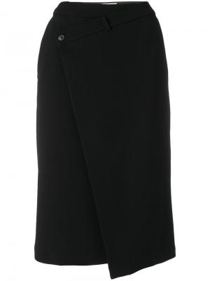 Асимметричная юбка на пуговицах A.F.Vandevorst. Цвет: чёрный