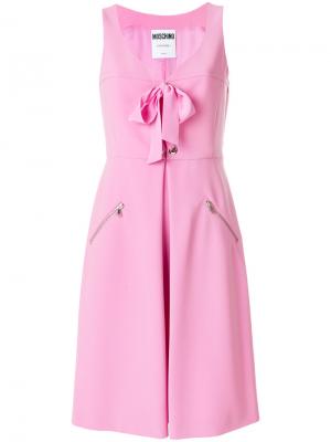Платье-бюстье с бантом Moschino. Цвет: розовый и фиолетовый