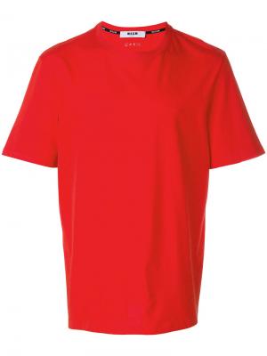 Базовая футболка в стиле оверсайз MSGM. Цвет: красный