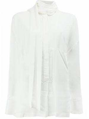 Оверсайз-рубашка с шарфом Ann Demeulemeester. Цвет: белый