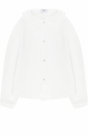 Блуза с декоративным воротником Monnalisa. Цвет: белый