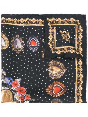 Шарф с принтом драгоценных камней Dolce & Gabbana. Цвет: чёрный