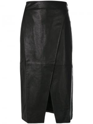 Фактурная юбка с разрезом Lamberto Losani. Цвет: чёрный