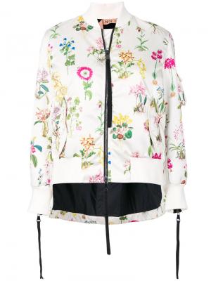 Куртка-бомбер с цветочным принтом Nº21. Цвет: телесный