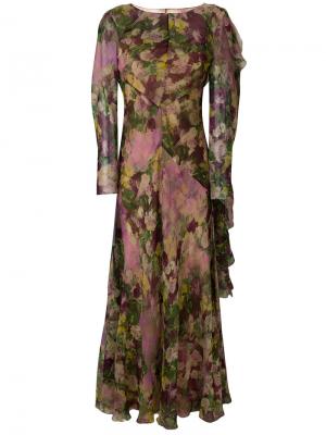 Платье с цветочным принтом Alberta Ferretti. Цвет: многоцветный