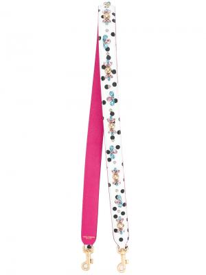 Декорированный ремень для сумки Dolce & Gabbana. Цвет: белый