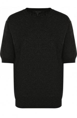 Пуловер с укороченным рукавом и металлизированной нитью Marc Jacobs. Цвет: черный