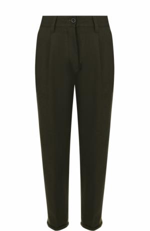 Шерстяные брюки прямого кроя PT01. Цвет: темно-зеленый
