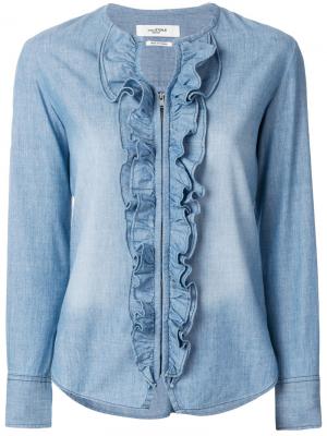 Джинсовая блузка с оборкой Isabel Marant Étoile. Цвет: синий