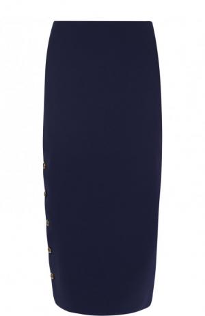 Однотонная юбка-карандаш Ralph Lauren. Цвет: темно-синий