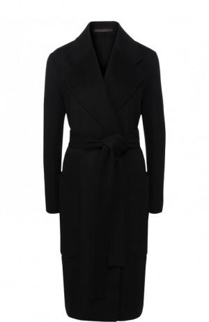 Однотонное пальто из смеси шерсти и кашемира с поясом Acne Studios. Цвет: черный