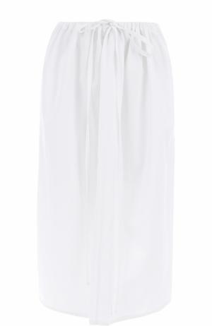 Хлопковая юбка-миди с эластичным поясом Atlantique Ascoli. Цвет: белый