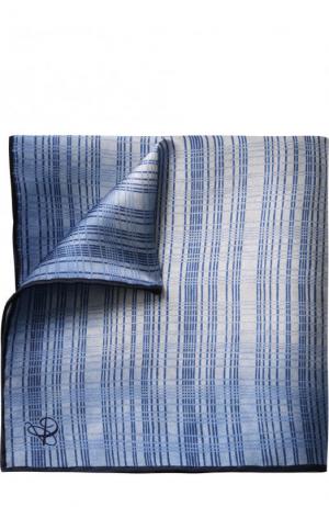 Шелковый платок с узором Canali. Цвет: голубой