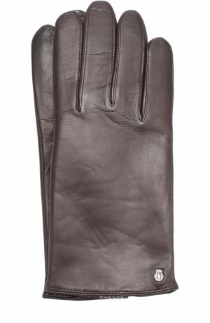 Кожаные перчатки с шерстяной подкладкой Roeckl. Цвет: темно-коричневый