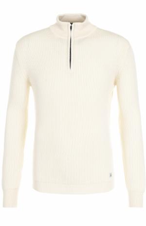 Шерстяной свитер с воротником на молнии C.P. Company. Цвет: белый
