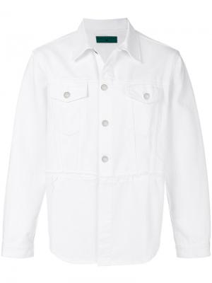 Джинсовая куртка с принтом логотипа Kappa. Цвет: белый