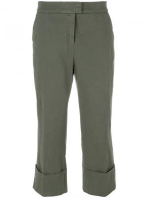 Укороченные брюки в стиле casual Fabiana Filippi. Цвет: зелёный