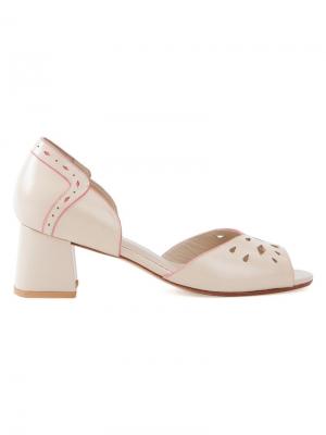 Chunky heel pumps Sarah Chofakian. Цвет: телесный