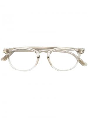 Оптические очки в круглой оправе Tom Ford Eyewear. Цвет: телесный