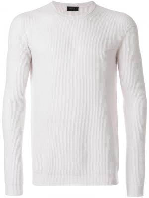 Классический приталенный свитер Roberto Collina. Цвет: серый