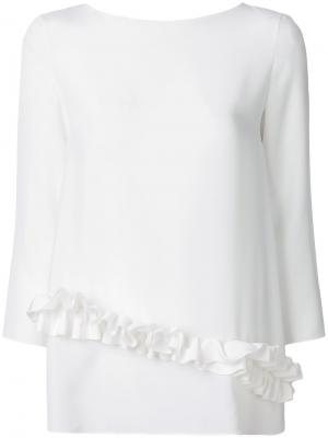 Блузка с рюшами Lanvin. Цвет: белый