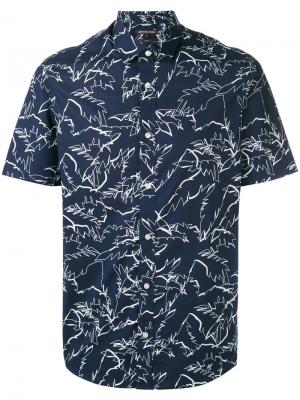 Рубашка с растительным принтом Michael Kors Collection. Цвет: синий