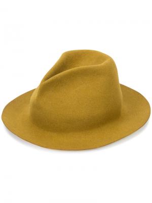 Шляпа с обожженными краями Horisaki Design & Handel. Цвет: зелёный