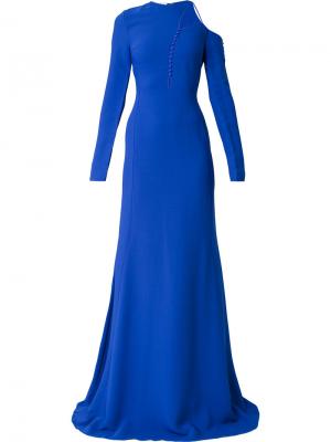 Асимметричное платье с пышной юбкой Antonio Berardi. Цвет: синий