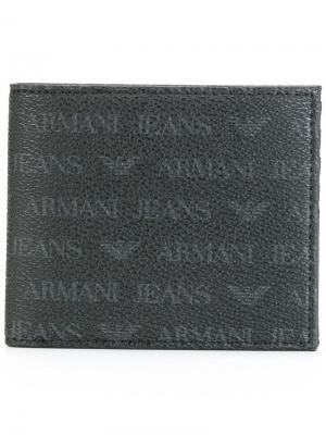 Визитница с логотипом Armani Jeans. Цвет: чёрный