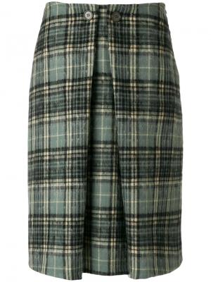Плиссированная юбка в шотландскую клетку Aspesi. Цвет: синий