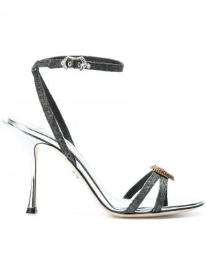Heart embellished sandals Dolce & Gabbana. Цвет: серый