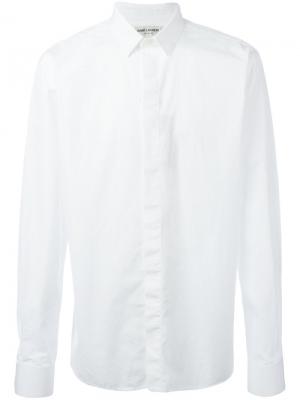 Классическая рубашка с длинными рукавами Saint Laurent. Цвет: белый