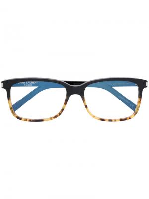Очки с квадратной оправой Saint Laurent Eyewear. Цвет: чёрный